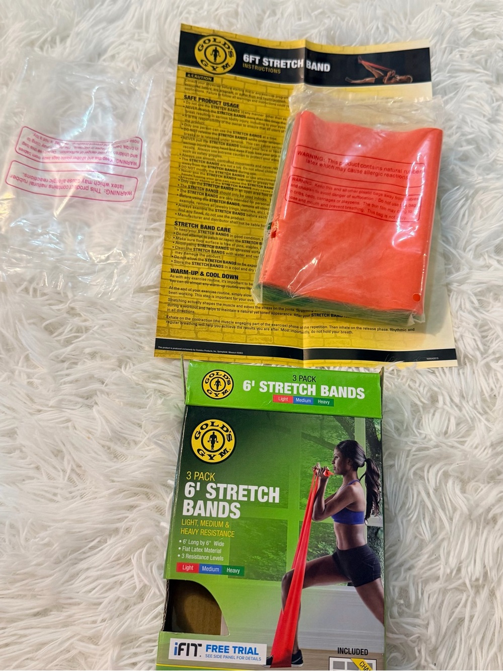 Stamina 3-Pack 6-Foot Resistance Bands Light Medium Heavy New - Picture 6 of 8